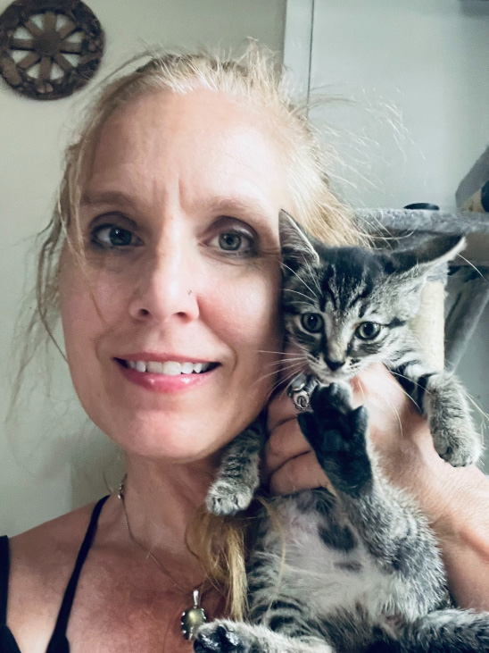 Jeannie Friedrich holding a kitten